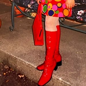 Womens Retro Vintage GO-GO BOOTS size 7& 1/2